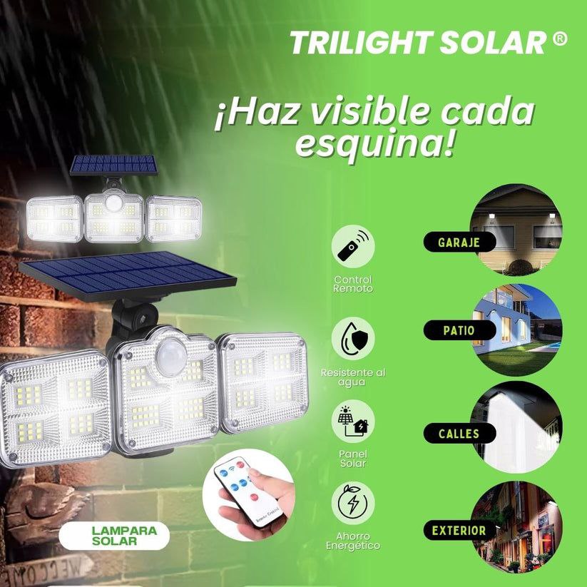 Triple Led Solar Lampara Solar Triple POTENTE Y DURADERA